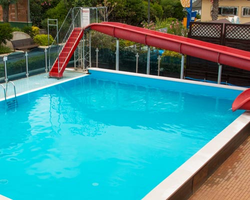 Swimming pool at the beach