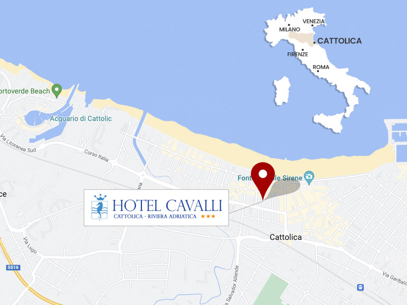Dove di trova l'Hotel Cavalli a Cattolica