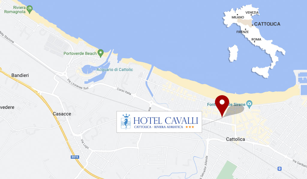 Dove di trova l'Hotel Cavalli a Cattolica