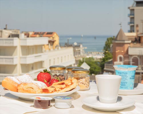 Breakfast overlooking the sea